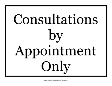 Appointment Only Sign Medical Form