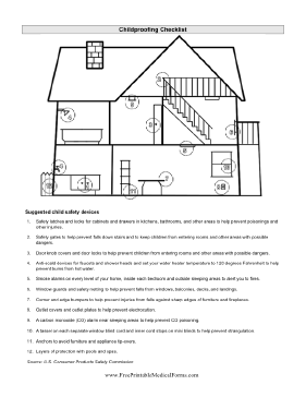 Childproofing Chart and Checklist Medical Form