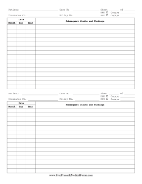 Continuation Exam Cards Medical Form