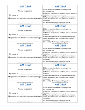 Deaf ID Card Medical Form