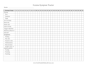 Eczema Symptom Tracker Medical Form