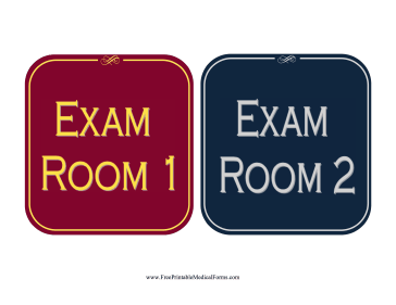 Exam Room Sign Medical Form