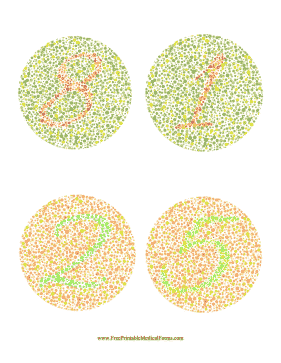 Green Color Blind Test Numbers Medical Form