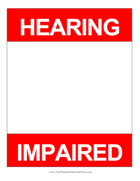 Hearing Impaired Hospital Door Sign Medical Form