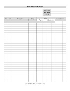 Ledger Medical Form