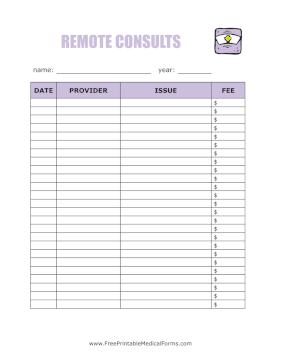 Online Medical Consult Log Medical Form