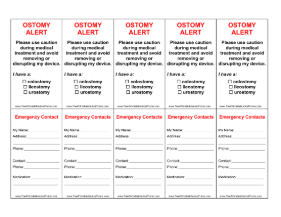 Ostomy Wallet Card Medical Form