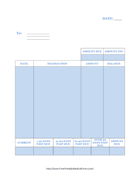 Past Due Medical Statement Medical Form