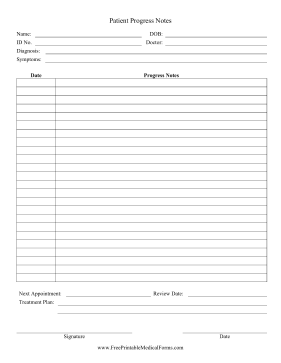 Patient Progress Notes Medical Form