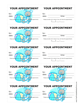 Pediatrician Appointment Treatment Reminder Cards Medical Form