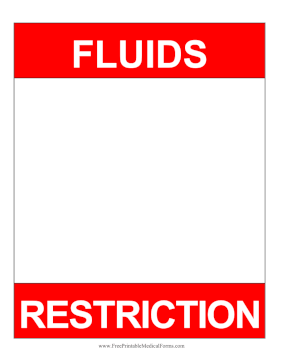 Restriction Fluids Hospital Door Sign Medical Form