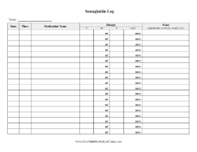 Semaglutide Log Medical Form