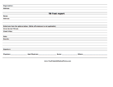 TB Test Report Medical Form