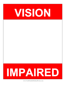 Vision Impaired Hospital Door Sign Medical Form