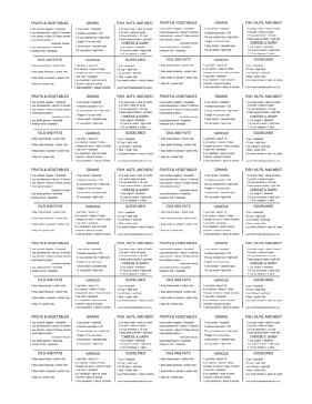 Wallet-sized Portion Guide Card Medical Form