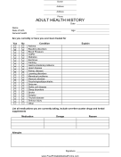 Adult Health History Form