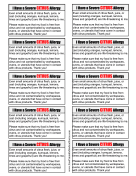 Allergy Card Citrus