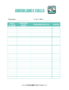 Ambulance Log medical form