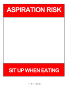 Aspiration Risk Hospital Door Sign