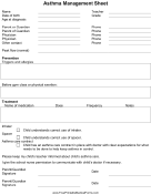 Asthma Management Sheet