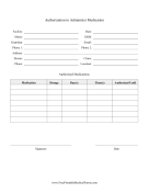 Authorization To Administer Medication