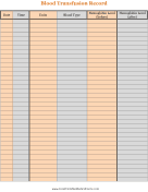 Blood Transfusion Record