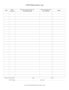 CPAP Maintenance Log