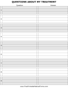 Cancer Planner Question Sheet