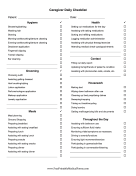 Caregiver Daily Checklist