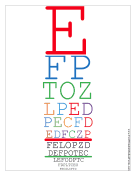 Colorful Snellen Eye Chart