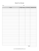 Dental Fee Estimate