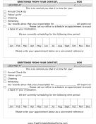 Dental Office Treatment Reminder Postcard
