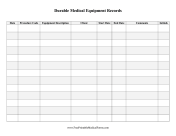 Durable Medical Equipment Records