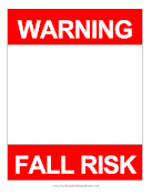 Fall Risk Warning Hospital Door Sign medical form