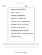 HIPAA Safety Checklist