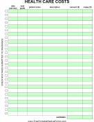 Health Care Cost Sheet