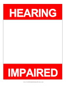 Hearing Impaired Hospital Door Sign medical form