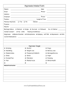 Hypnosis Intake Form