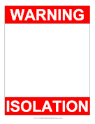 Isolation Hospital Door Sign medical form