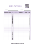 Medication Tapering Tracker medical form