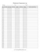 Medication Temperature Log