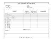 Motor Activity Log Lower Extremities