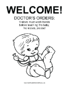 Newborn Baby Germ Safety Sign medical form