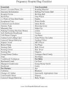 Pregnancy Hospital Bag Checklist