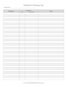 Respirator Cleaning Log