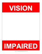 Vision Impaired Hospital Door Sign medical form