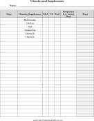 Vitamins And Supplements Log