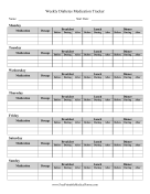 Weekly Diabetes Medication Tracker